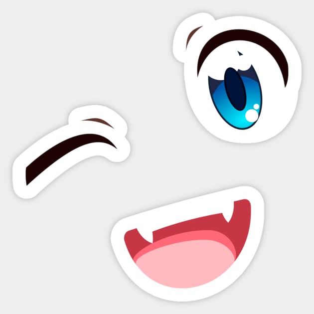 Anime wink Sticker by Qwerty